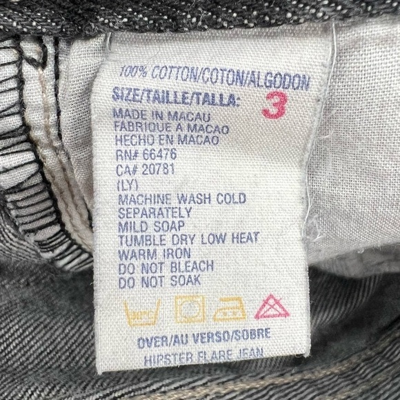 Tommy Hilfiger Black Bootcut Tommy Distressed Denim Jeans Size 3 Women’s - Picture 5 of 5